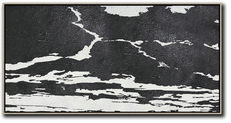Oversized Canvas Art,Oversized Horizontal Minimal Art On Canvas - Hand Painted Aclylic Painting On Canvas